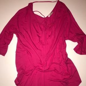 Hot pink front cross shirt
